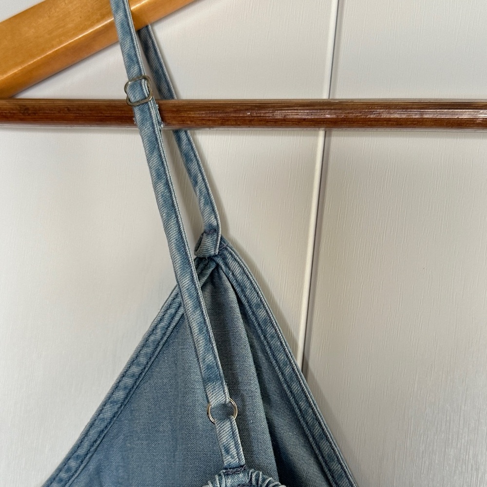 Express Light Blue Denim Ruffle Camisole Size Small - Picture 7 of 7